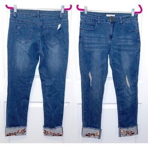 Angel + Premium Stretch Jeans Kim Fit Embroidered Denim pants